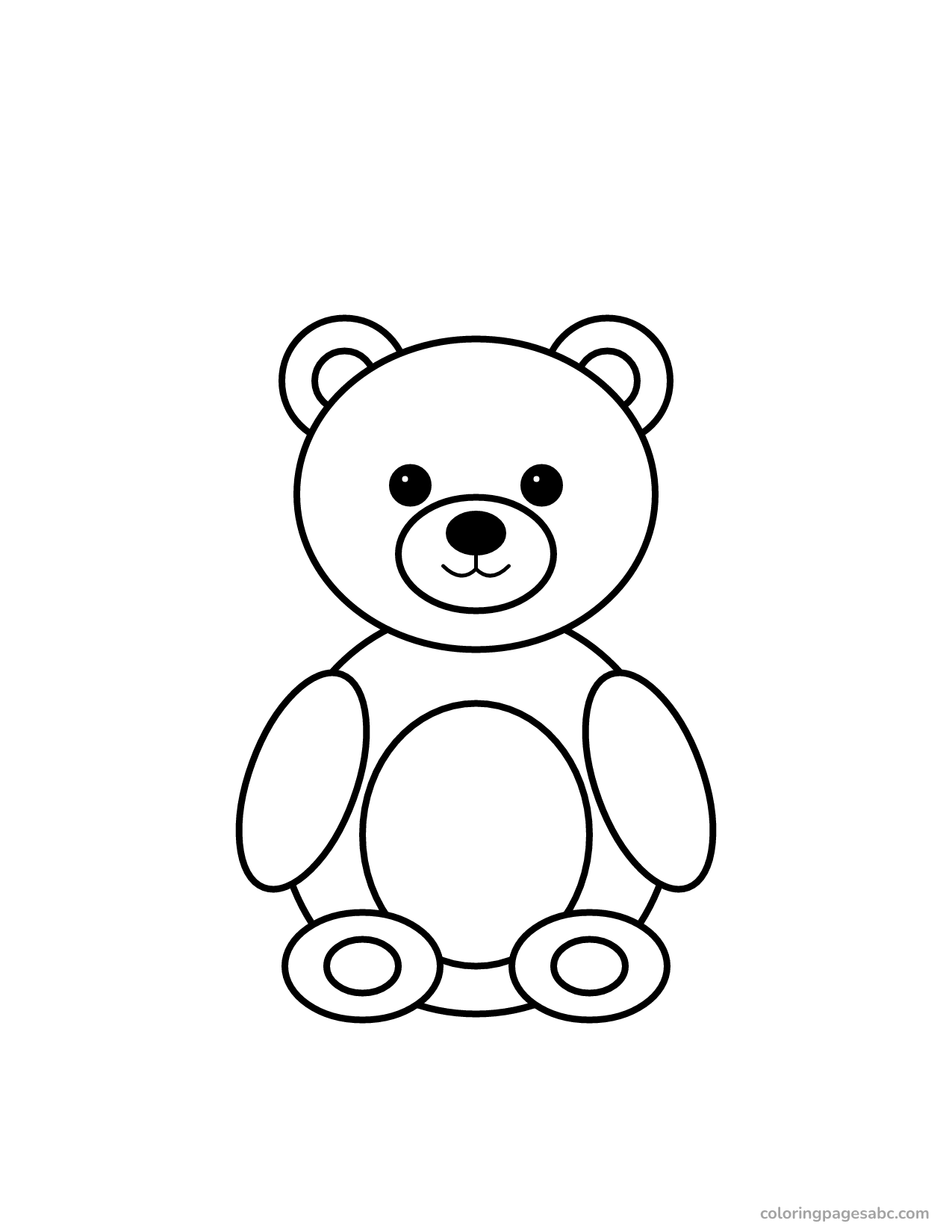 Easy big cute bear coloring page for toddlers